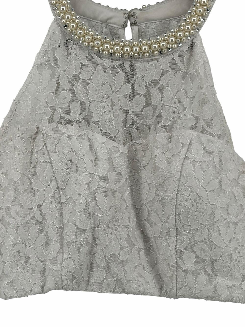 Speechless Lace Embellished Halter Top – Juniors XXL‎ – Ivory/White